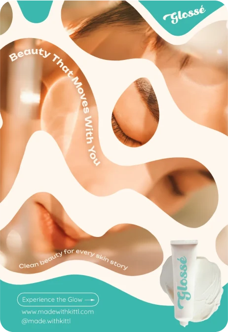 Abstract Flowy Skincare Magazine Ad Design Template