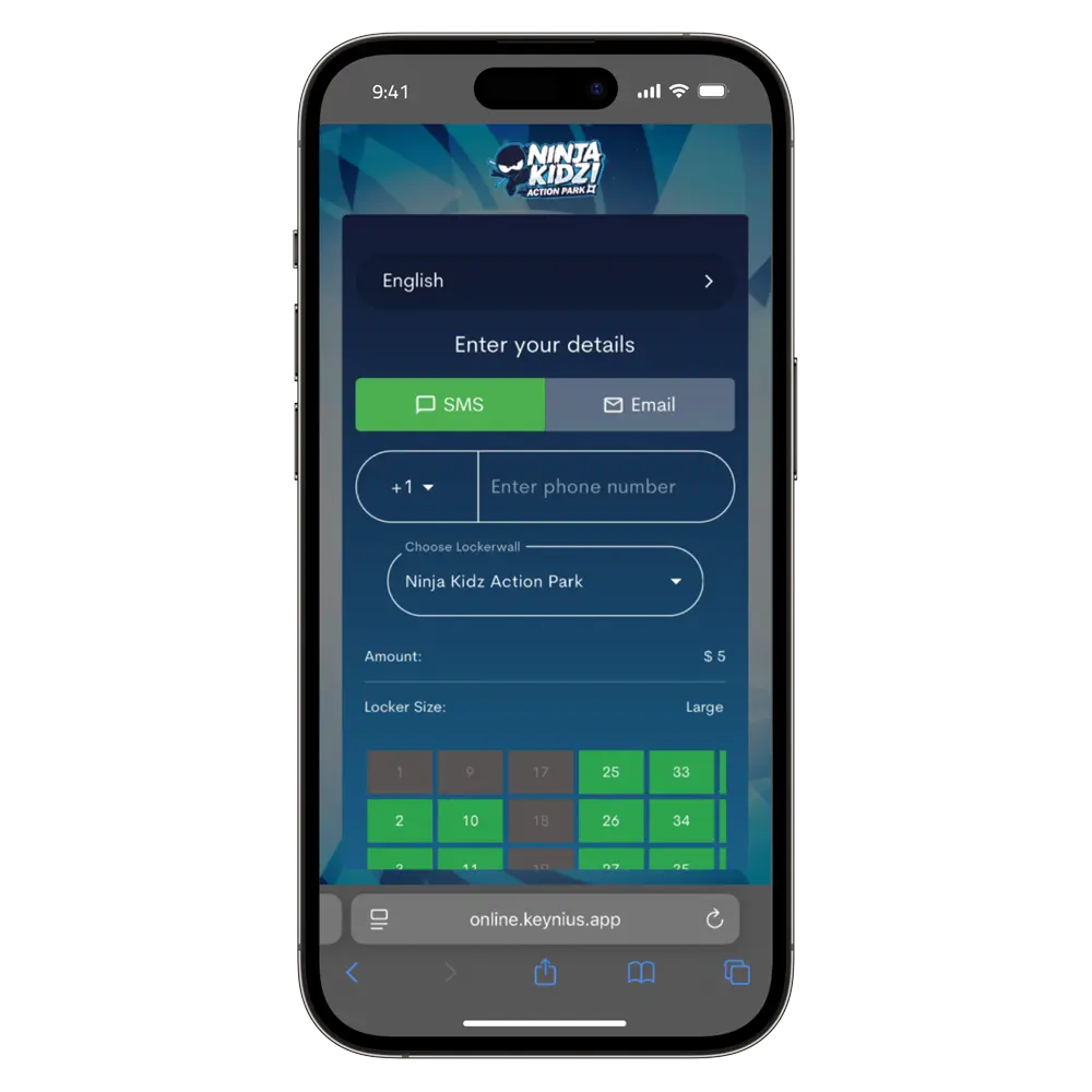 Smart locker rental login steps on a mobile screen