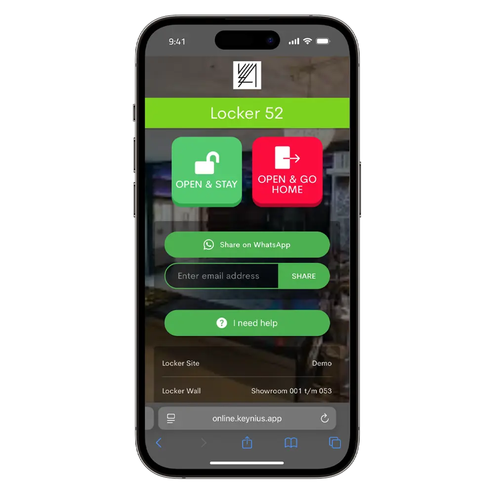 Smart locker rental steps on a mobile screen