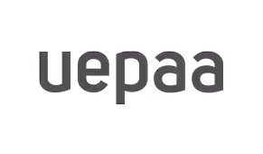 Schwarzes Logo mit dem Text 'uepaa' auf weißem Hintergrund.