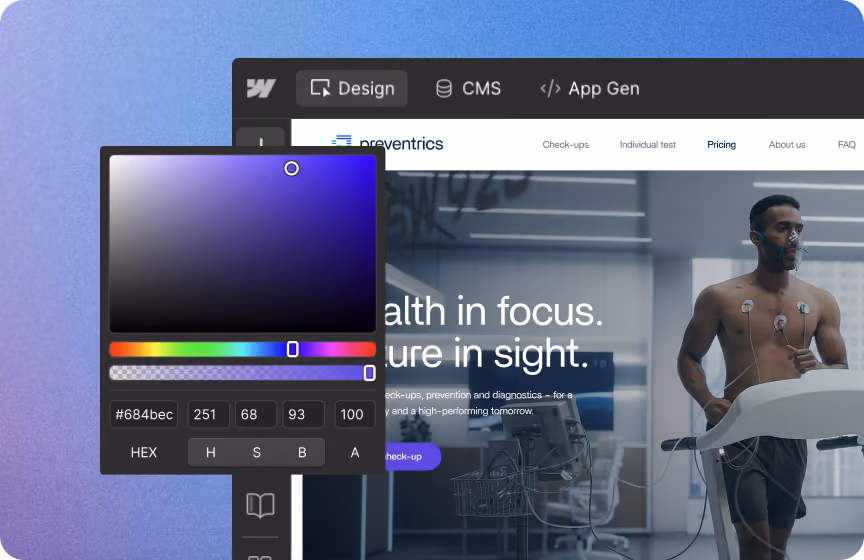 Individuelles Webdesign von Bloq Labs im Design-Tool