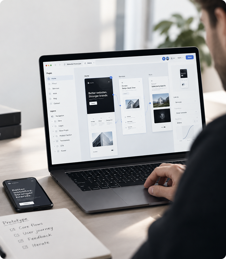 Zwei Bloq Labs Mitarbeiter besprechen beim Kick-off die Ziele des Website Projekts