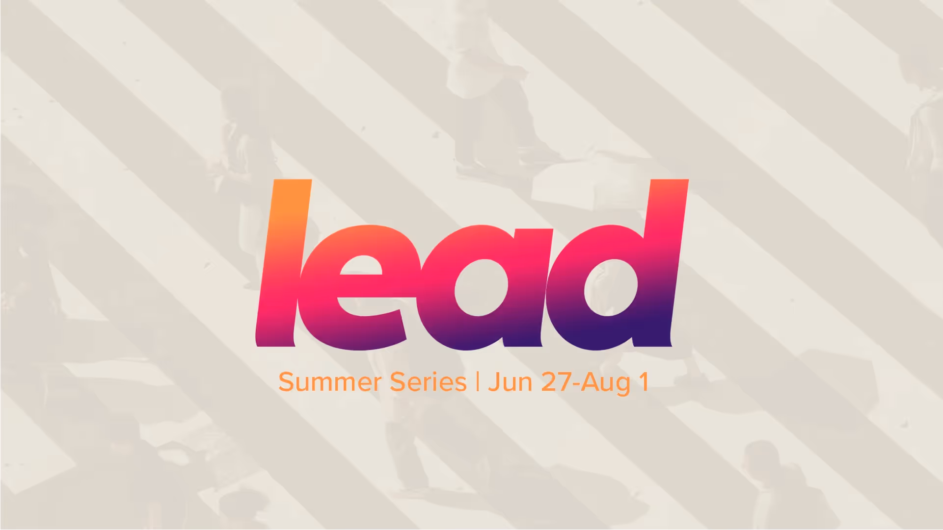 Lead Summer Series logo with gradient colors from orange to purple.