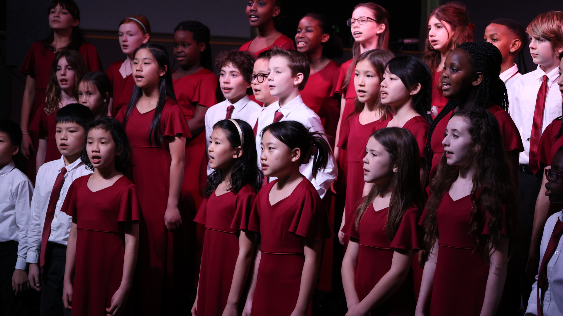 A wide photo showing the BelPres Kids Choir