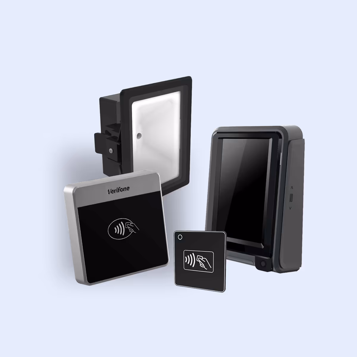 Main Keynius add-ons like PIN reader, QR reader, RFID reader and tap payment reader