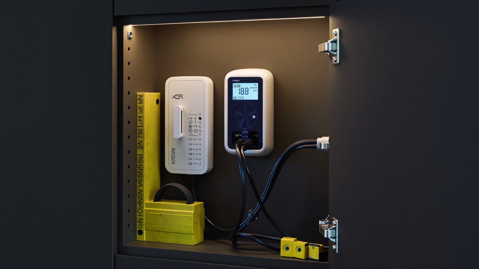 Moderne meterkast met slimme meter en nette bekabeling