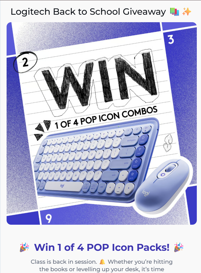 Back-to-School Giveaway Campaign by Logitech