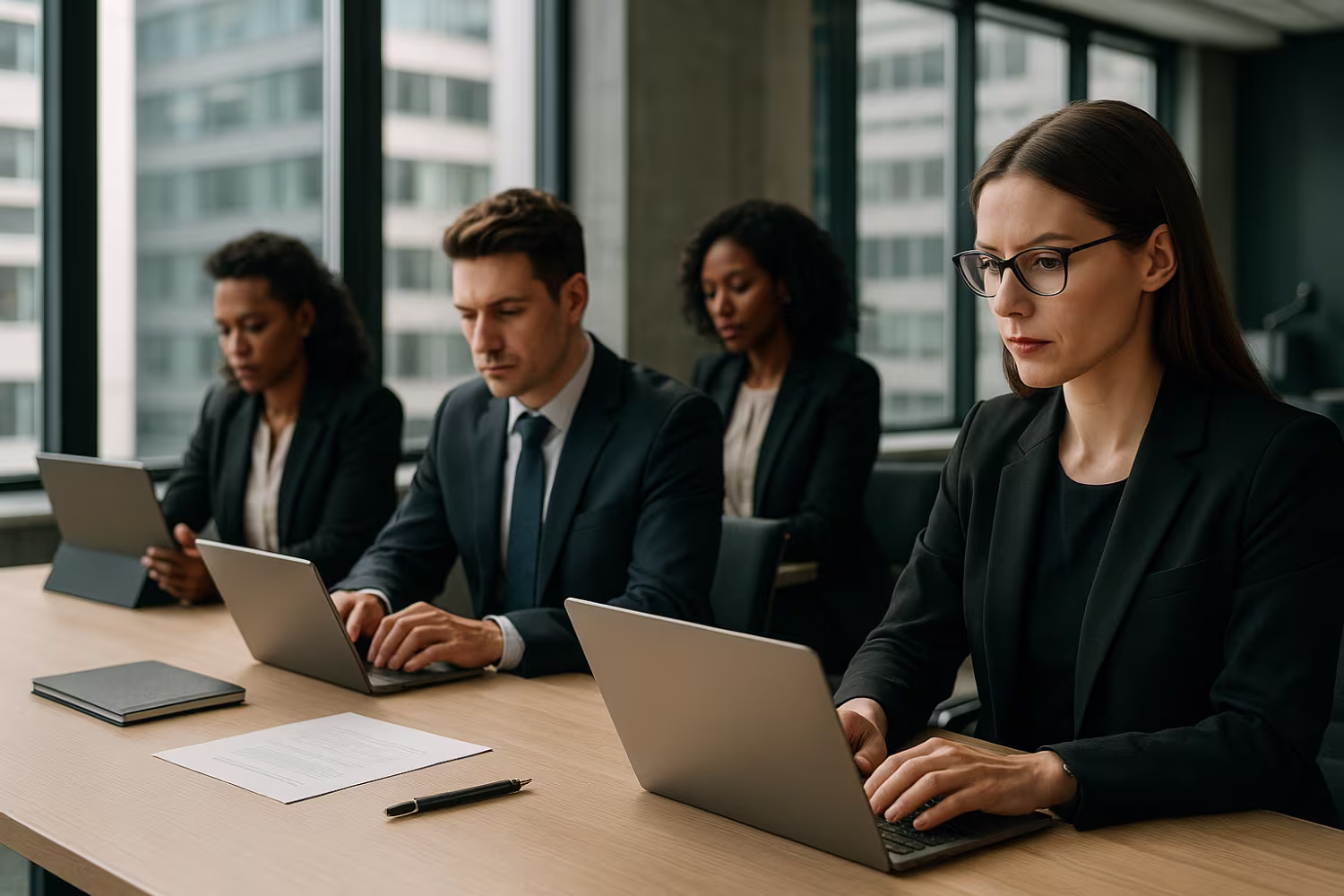 Professionals strategizing IT procurement solutions