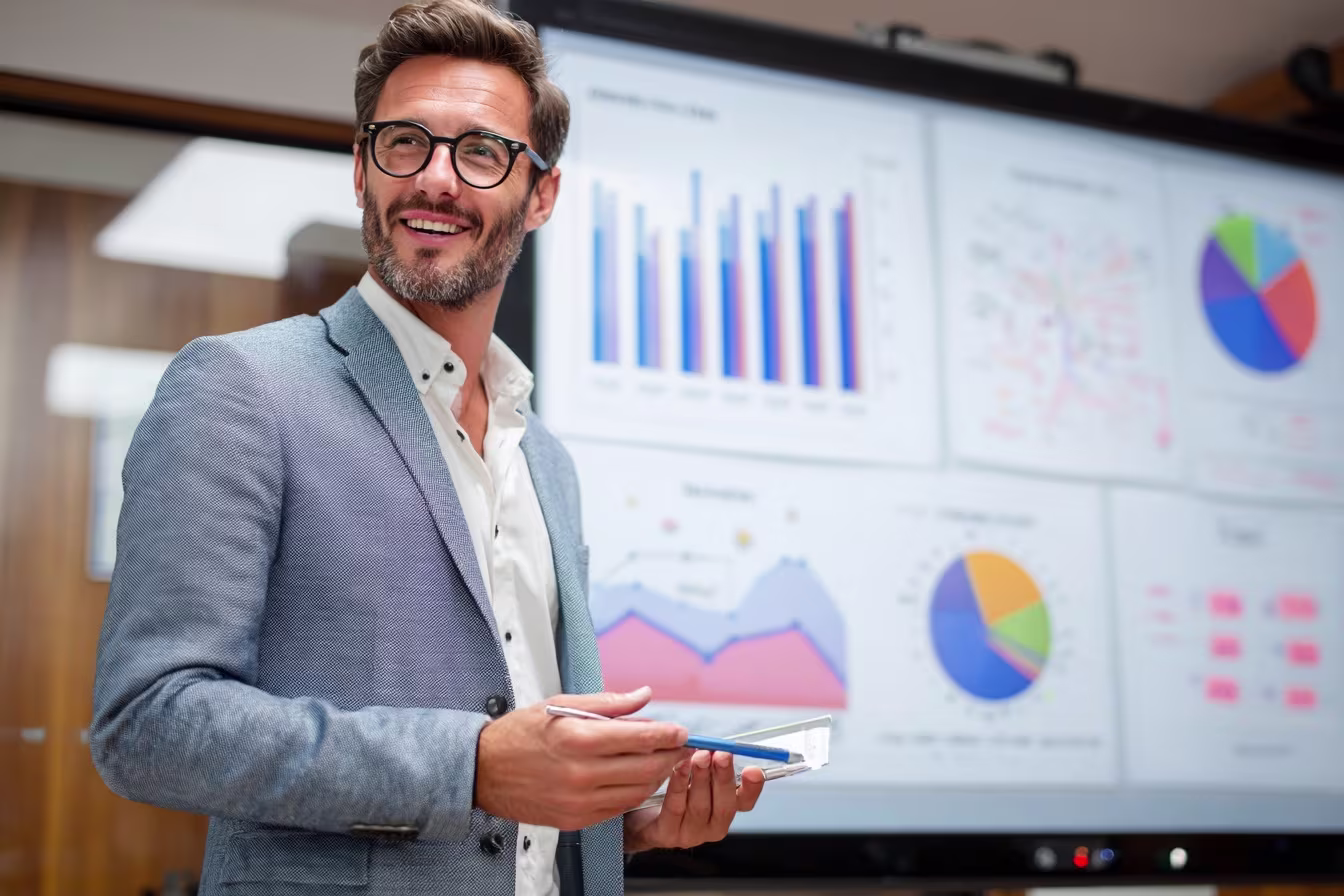 Business continuity consultant presenting strategy