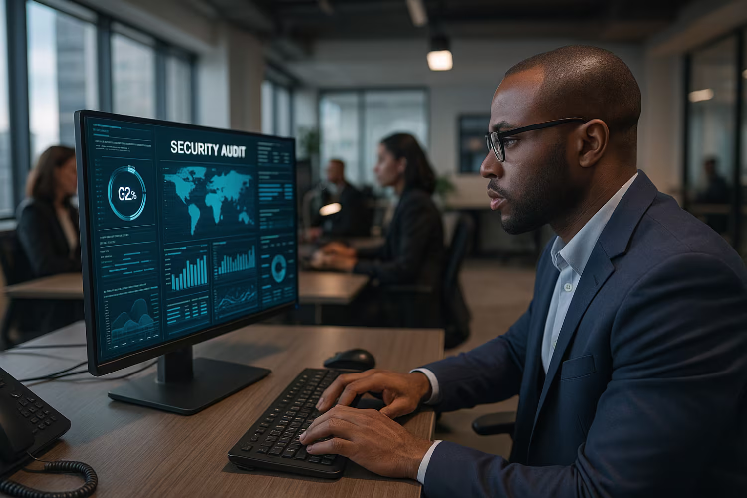 IT security specialist conducting audit