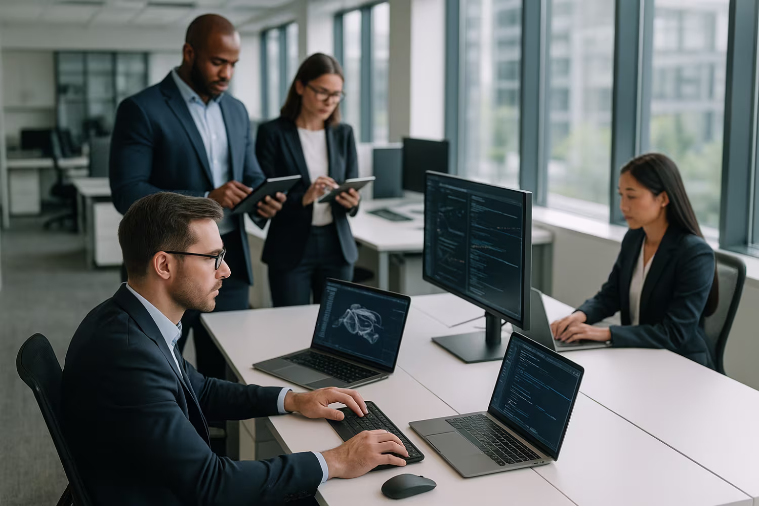 Modern office leveraging managed IT services benefits