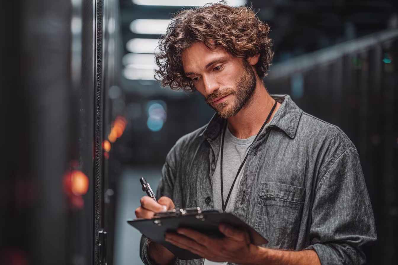 IT professional conducting security audit