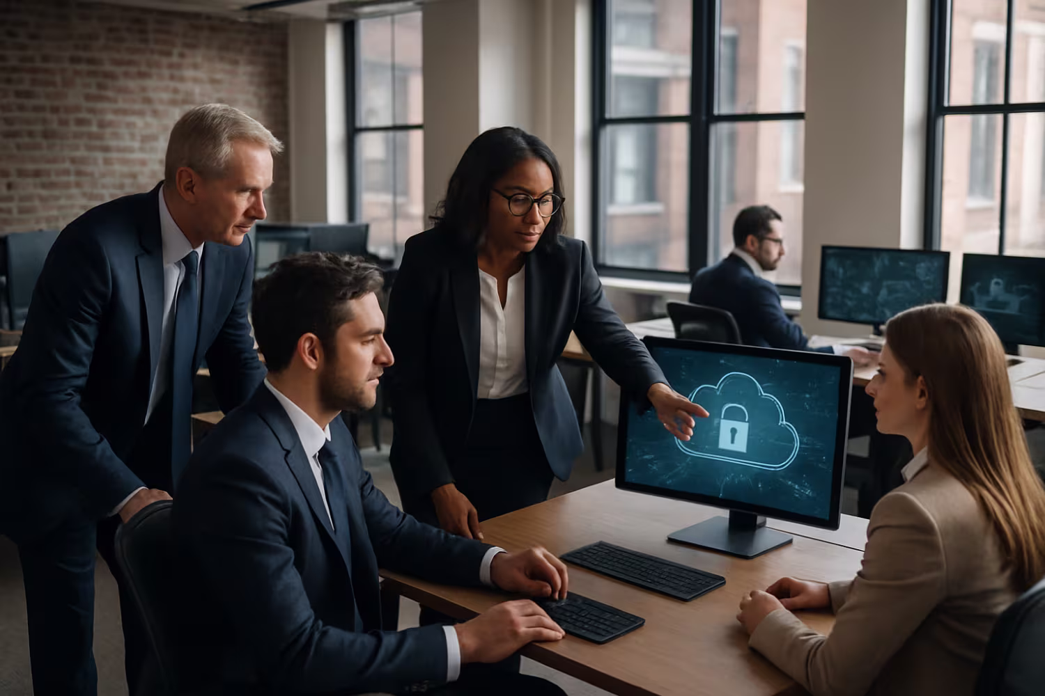 Team collaborating on business IT solutions