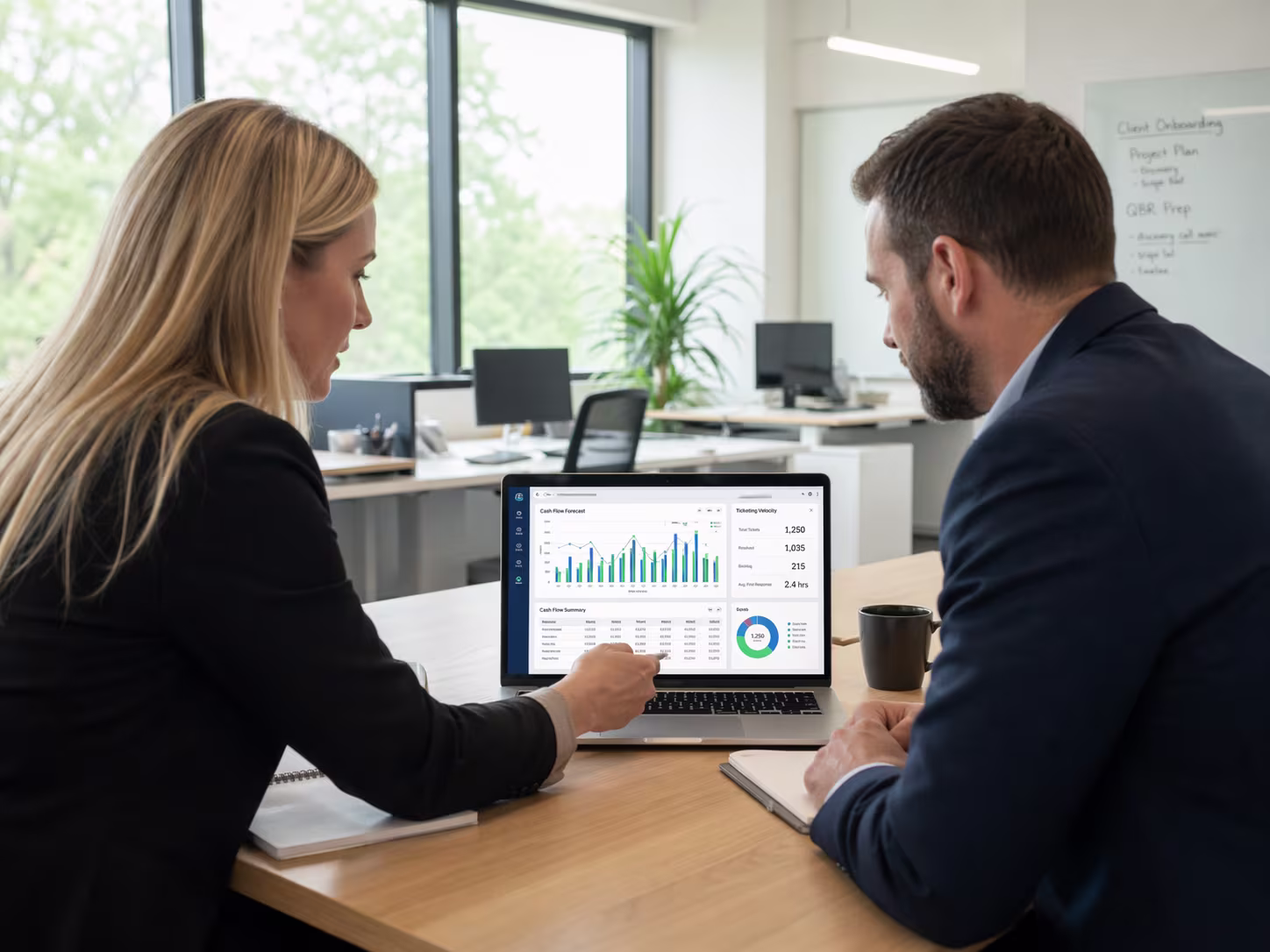 IT Consultant's Desk with Business Plan