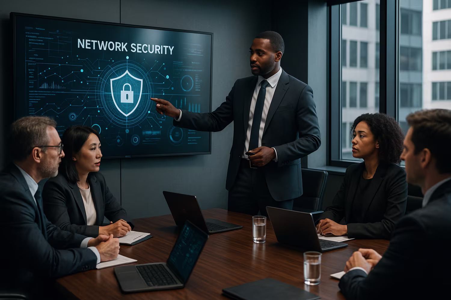 Diverse professionals discussing zero-trust network access