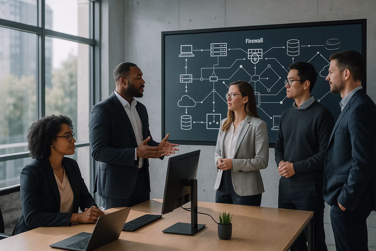 Professionals discussing zero-trust network access