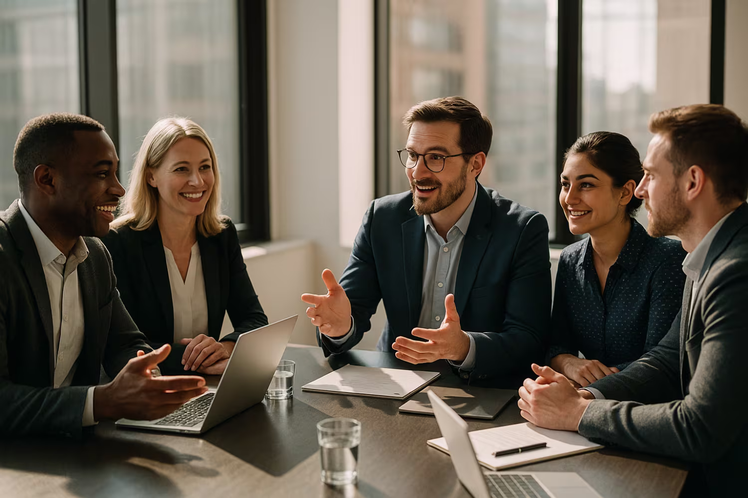 Diverse Microsoft 365 consulting meeting