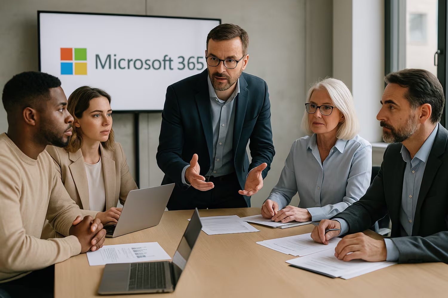 Diverse team during Microsoft 365 consulting
