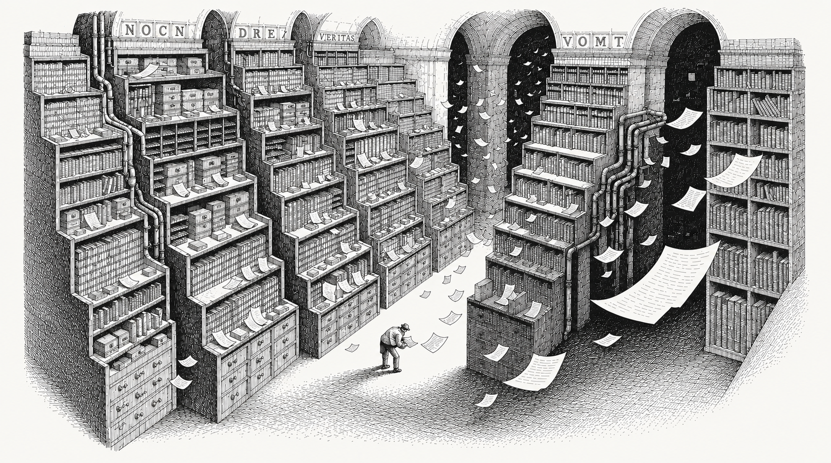 Illustration of AI-native accounts receivable replacing manual document-heavy workflows.
