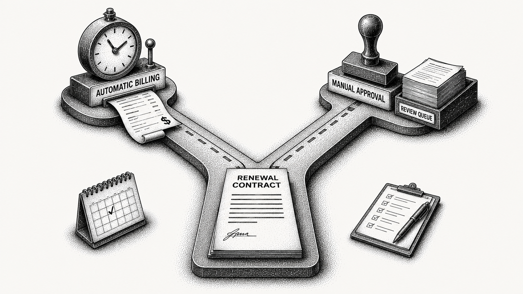 Contract renewals: auto-bill vs manual
