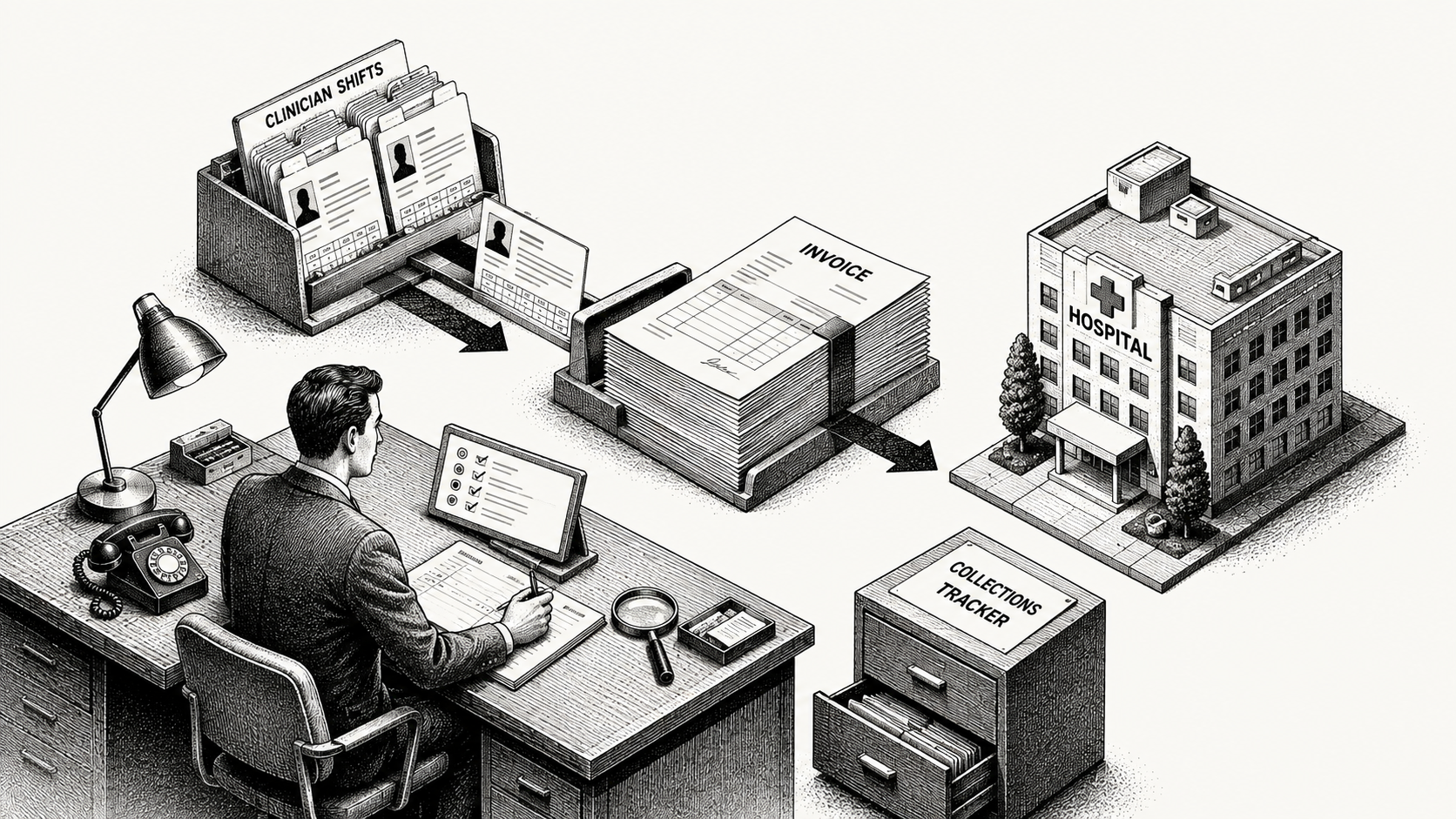 AR automation for healthcare staffing