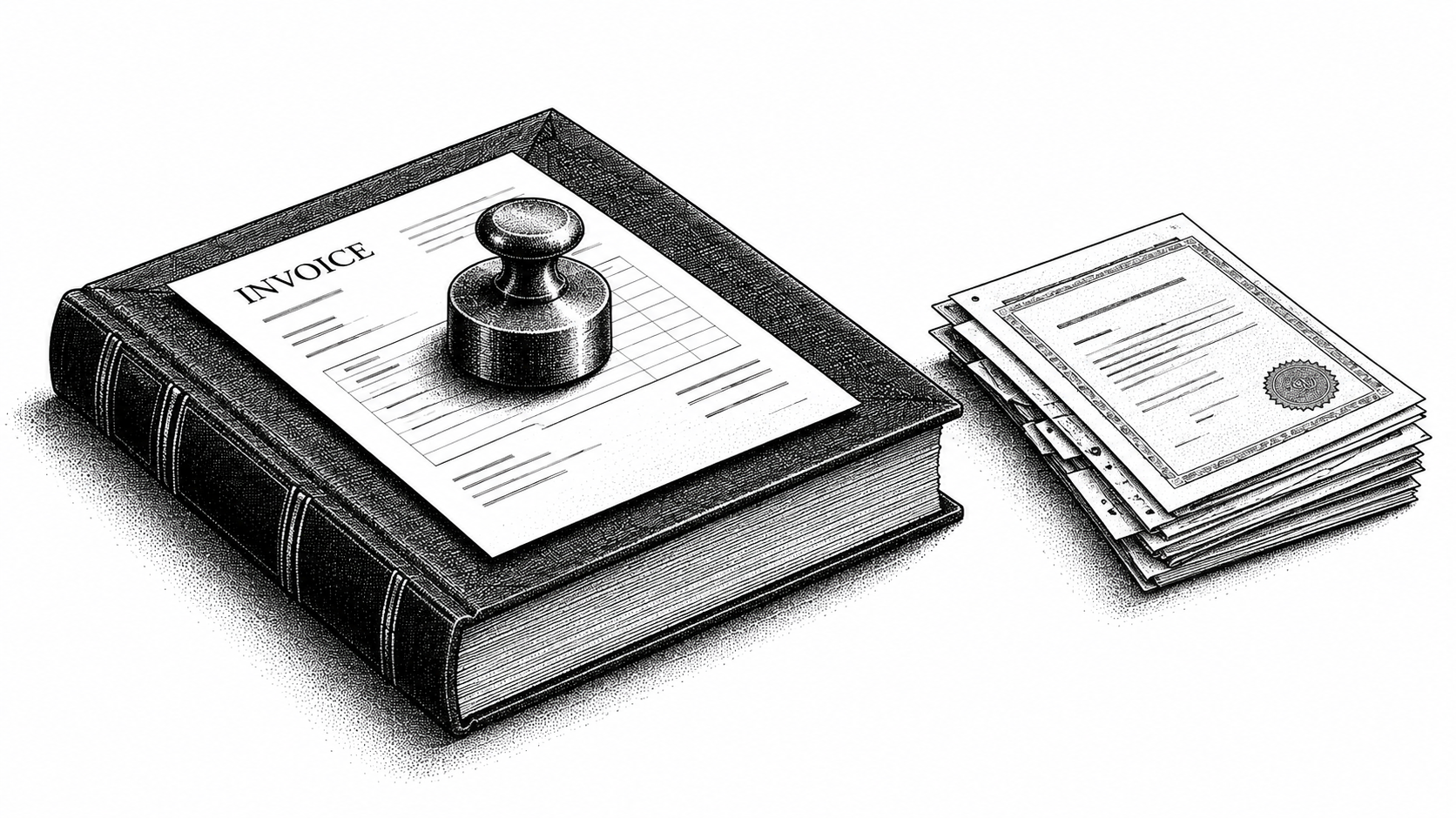 AR automation for Deltek Costpoint: an engraved invoice workspace with documents
