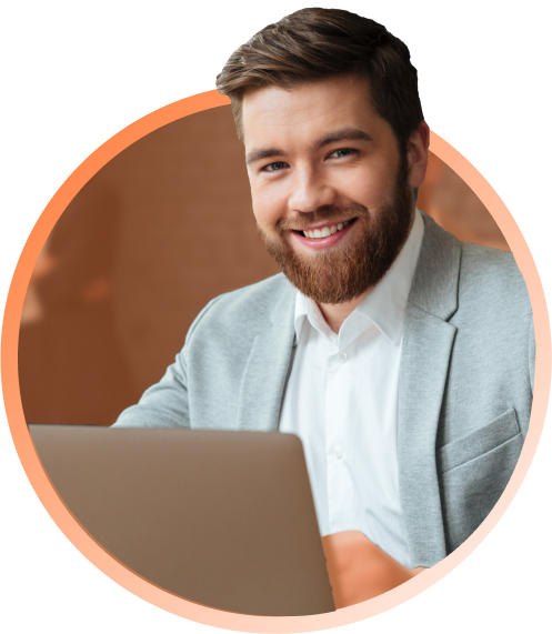 A business man smiling