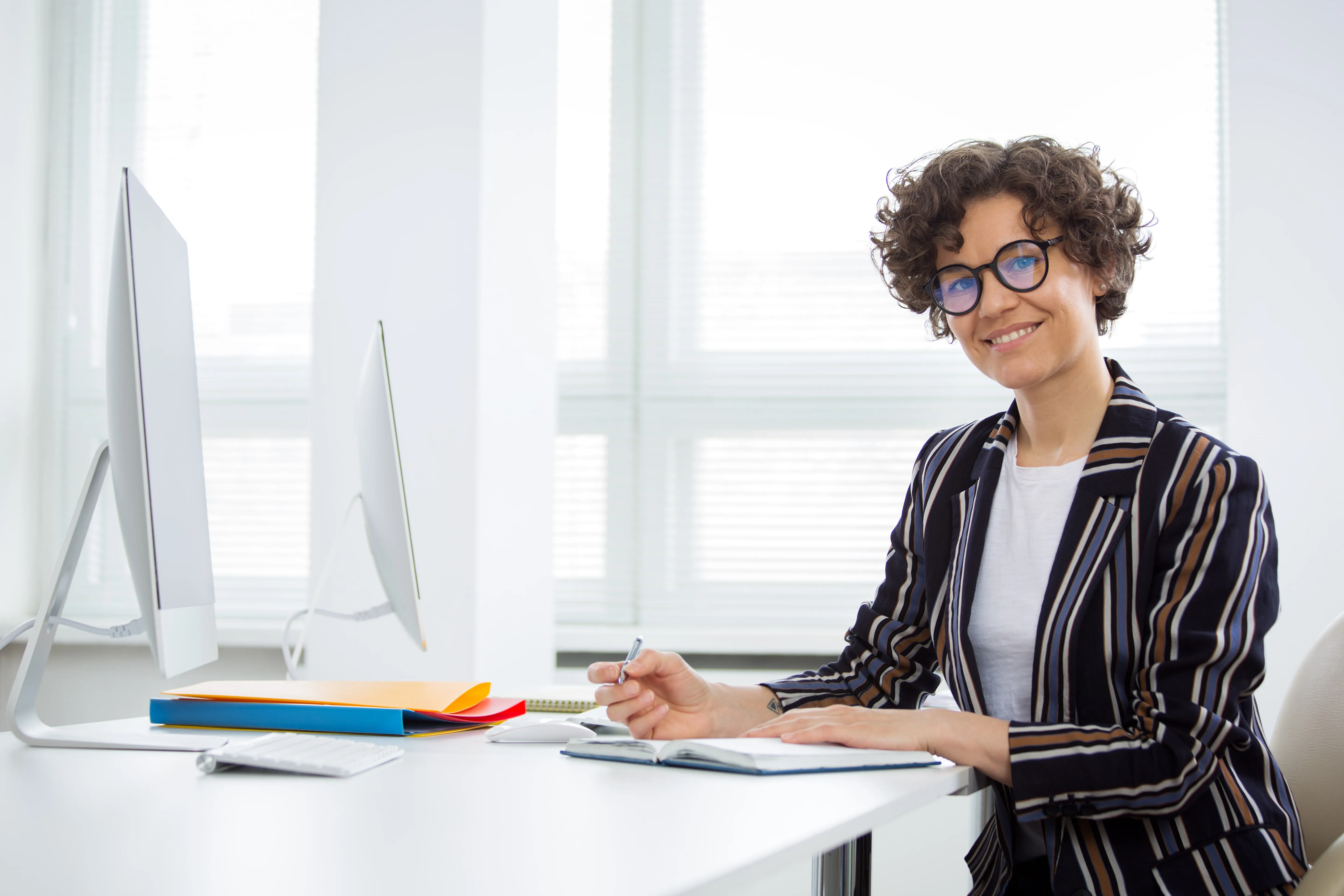 A bookkeeper doing her tax