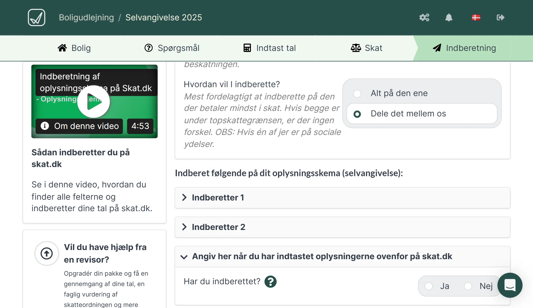 Vejledning til indberetning af boligudlejning til Skat.