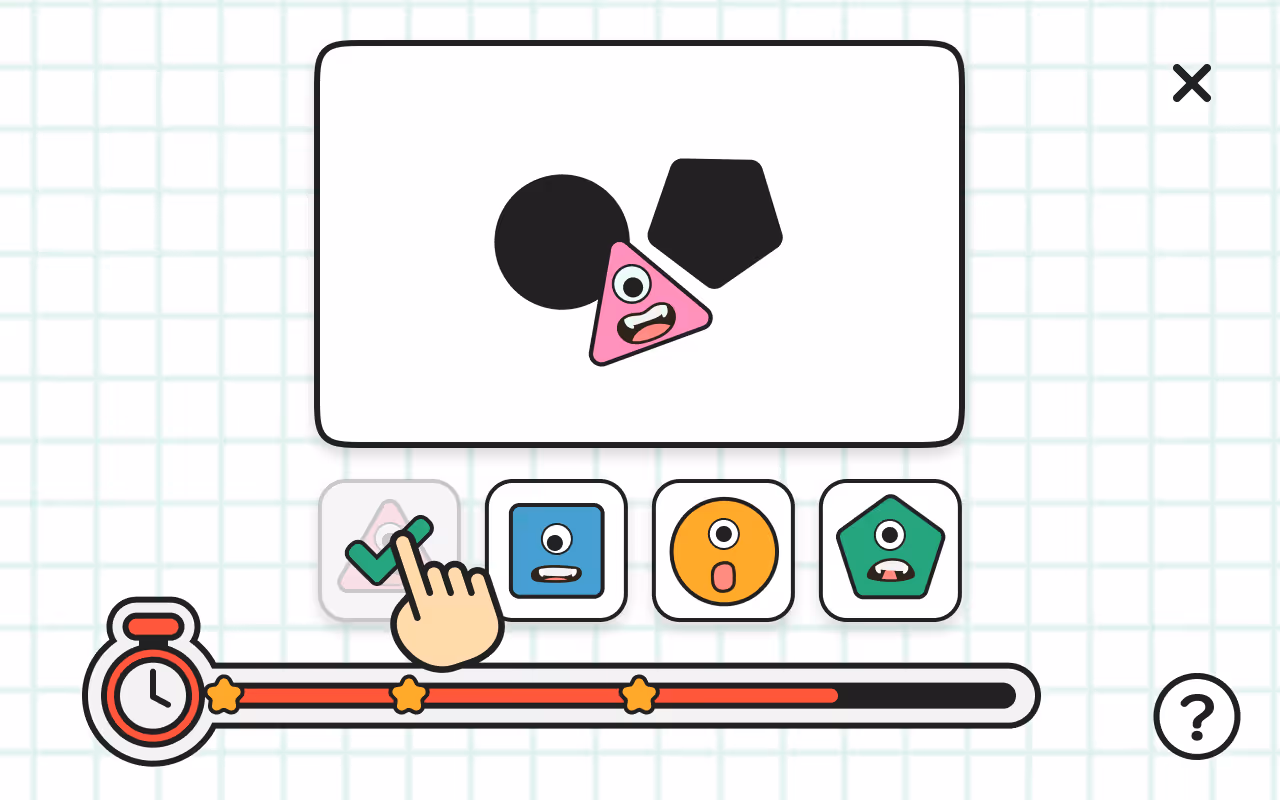 KidsKub shape game UI.