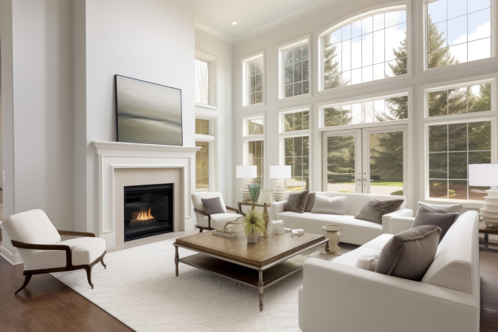 Spacious, sunlit new-construction living room