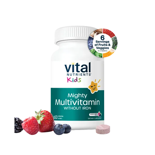 Vital Nutrients Kids Mighty Multivitamin without Iron bottle