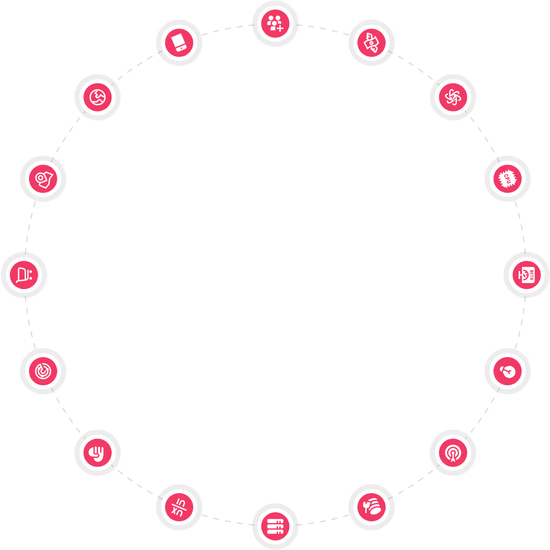 All in one Icon Kreis in pink