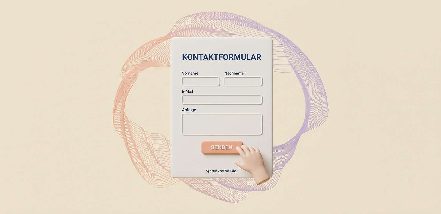 3D Kontaktformular mit Textfeldern für eine Website.