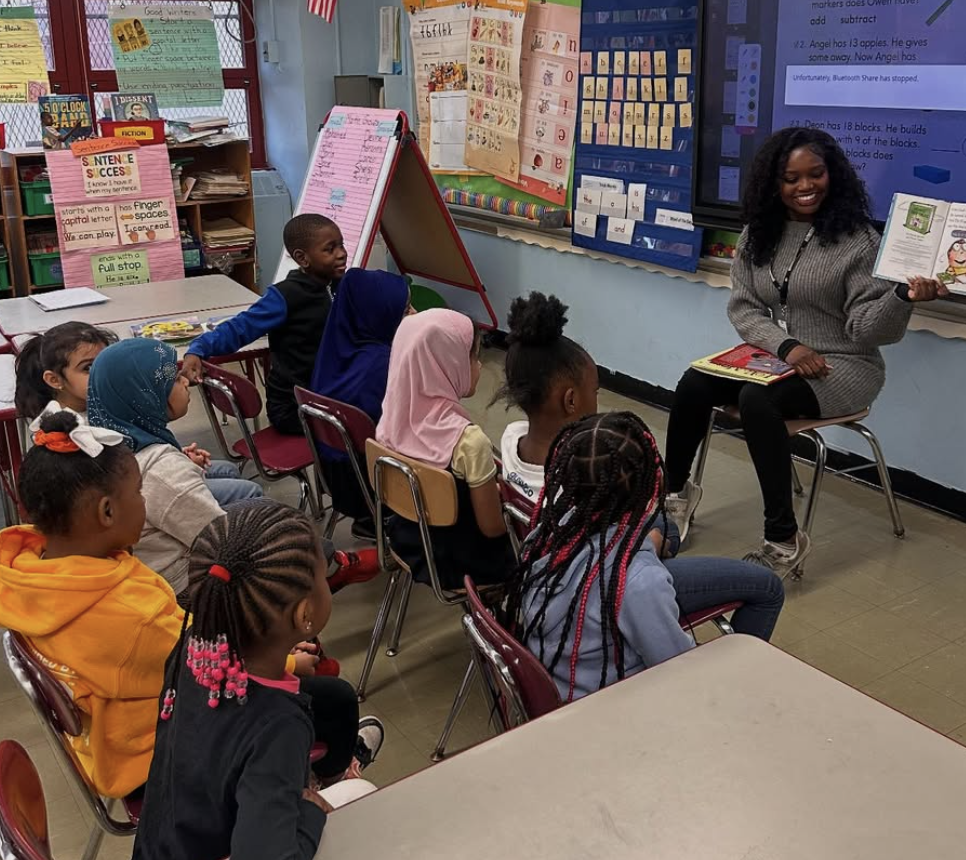 Teacher teaching kids