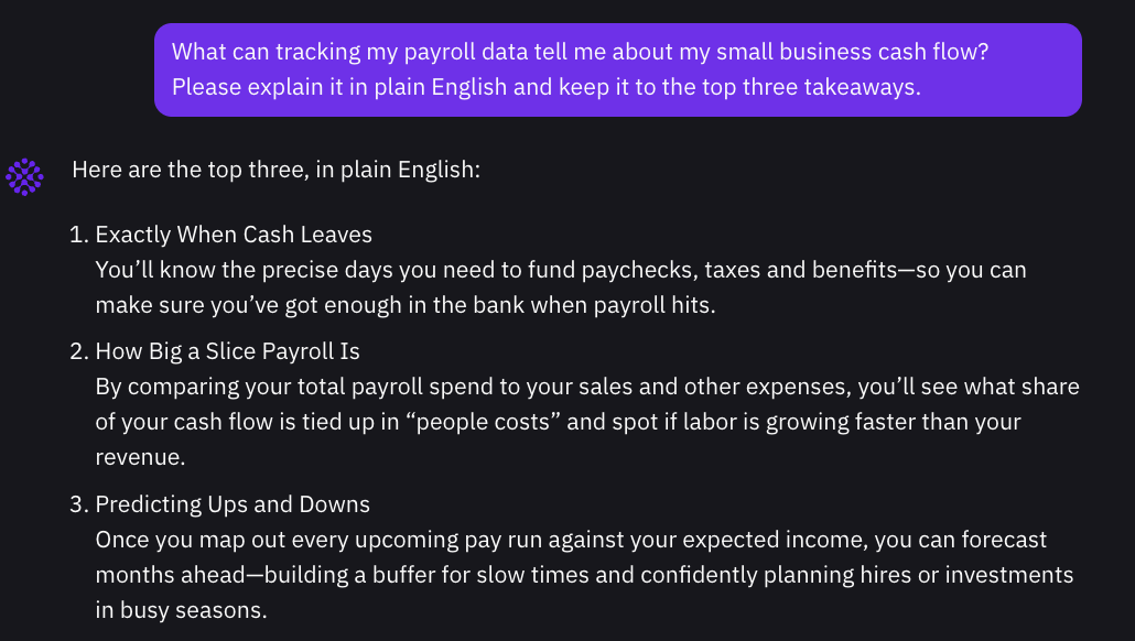 A screen capture of a conversation with Roy AI