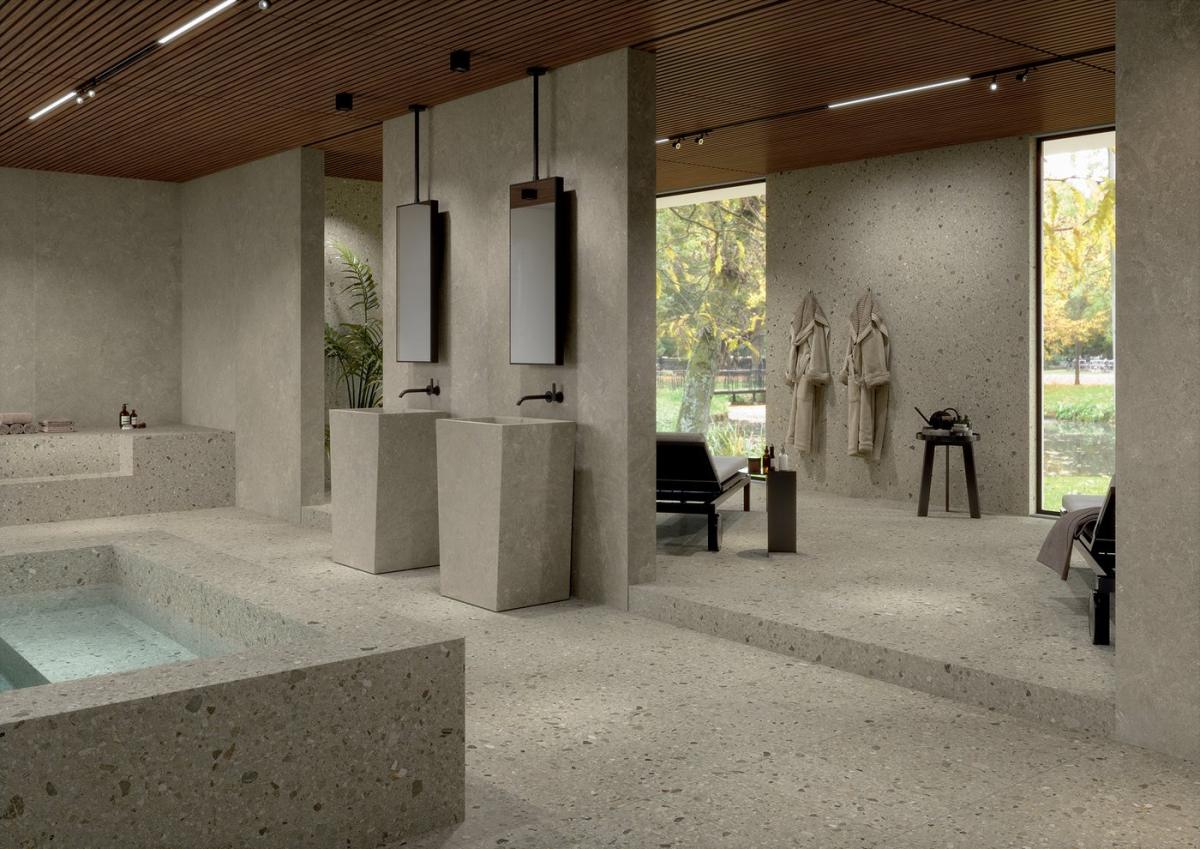 SPA-Ressort in Muschelkalkoptik mit Fussbecken