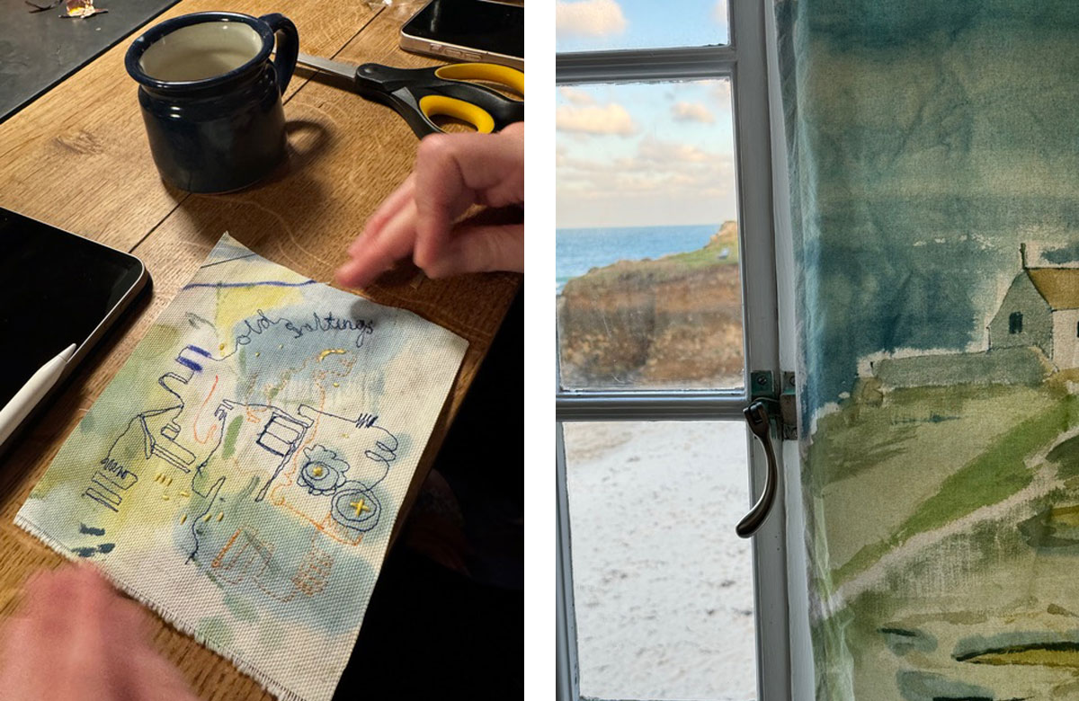 Hand painted curtains