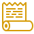 Icon of a rolled parchment scroll with text lines, representing history or documents.