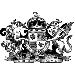 A hand-drawn coat of arms for World Anvil