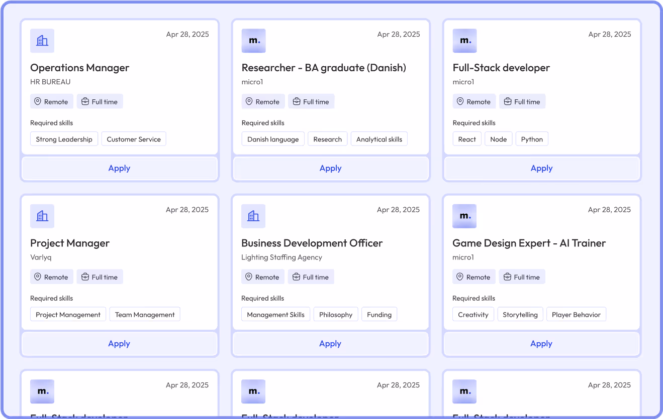 Apply for relevant roles