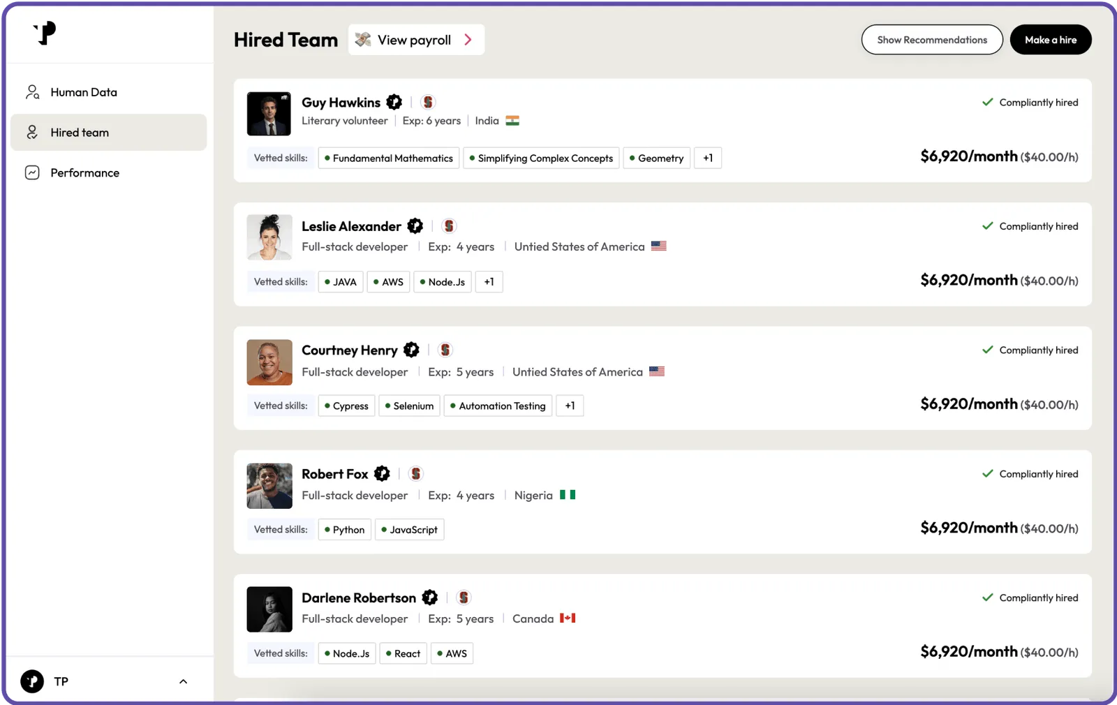 Payroll and benefits fully managed by micro1