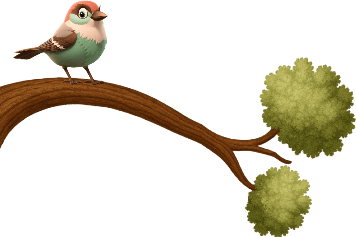 A bird is sitting on a tree branch.