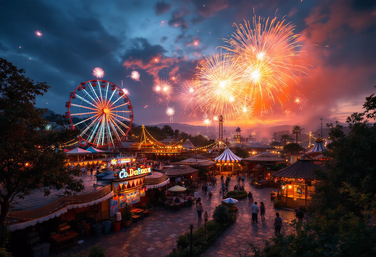 image of a magical night show at an amusement park