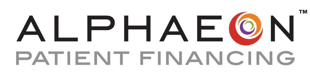 Alphaeon Patient Financing logo with a colorful circular design in the letter O.