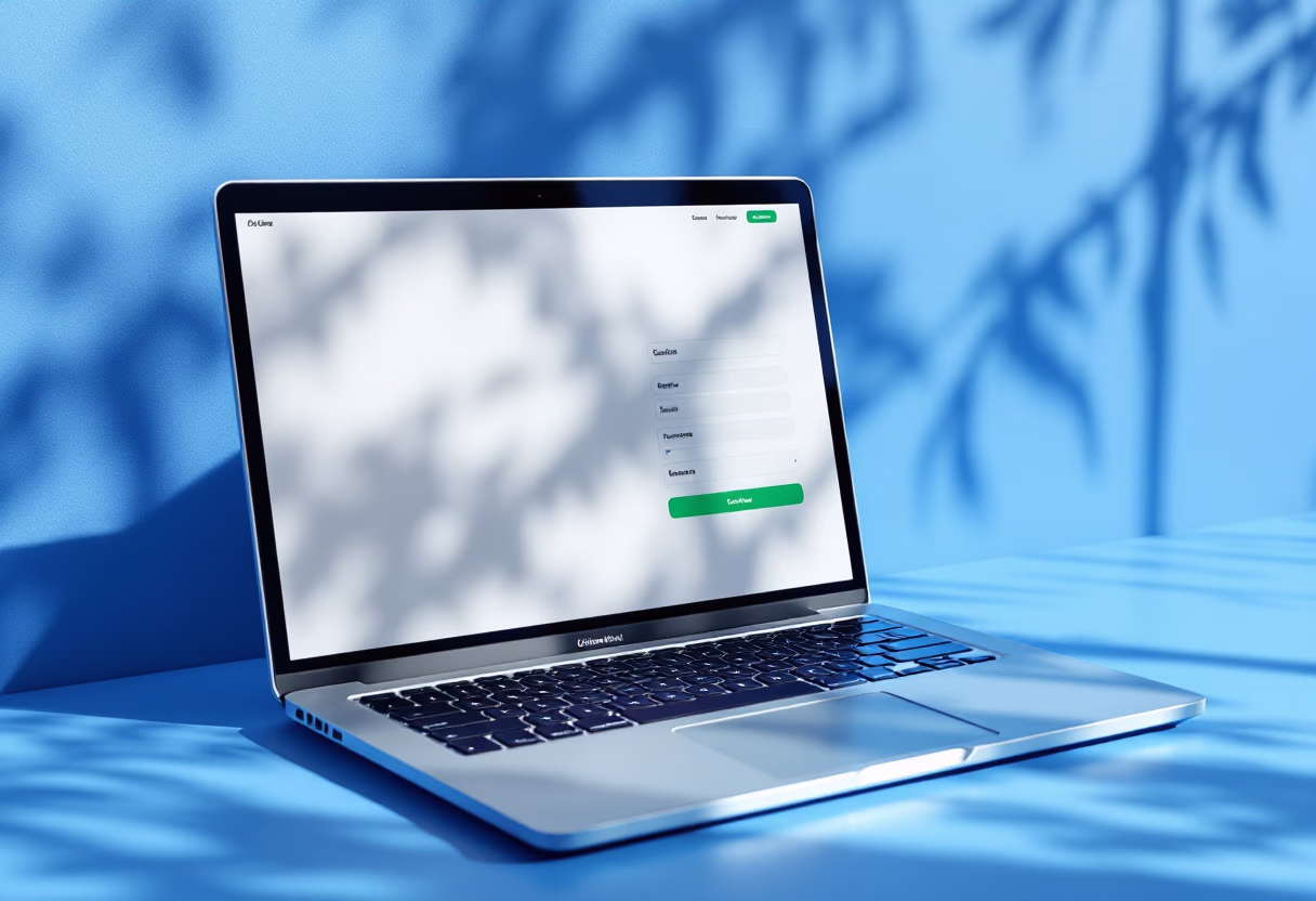 virtual consultation on a sleek laptop screen