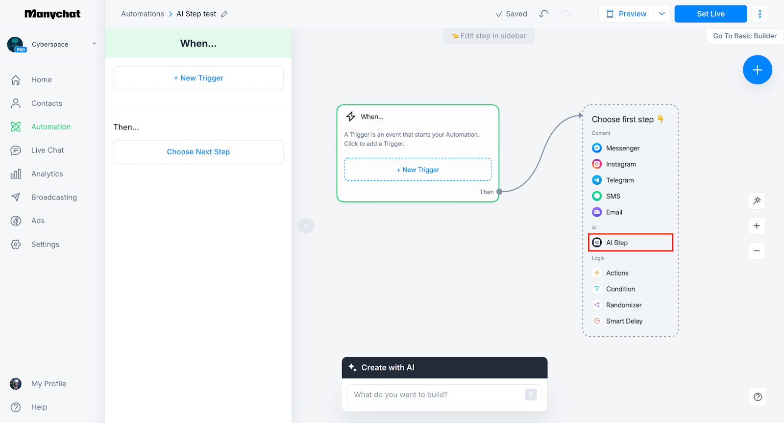 Manychat AI Step – Manychat Help
