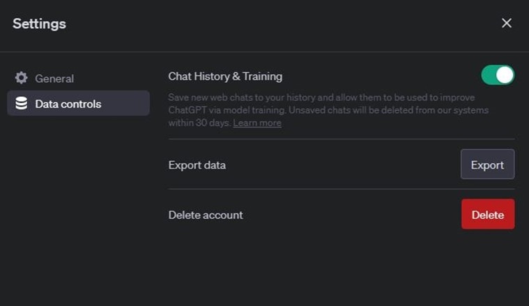 ChatGPT: Here's how you can delete your account, data, and history | Technology News - The Indian Express