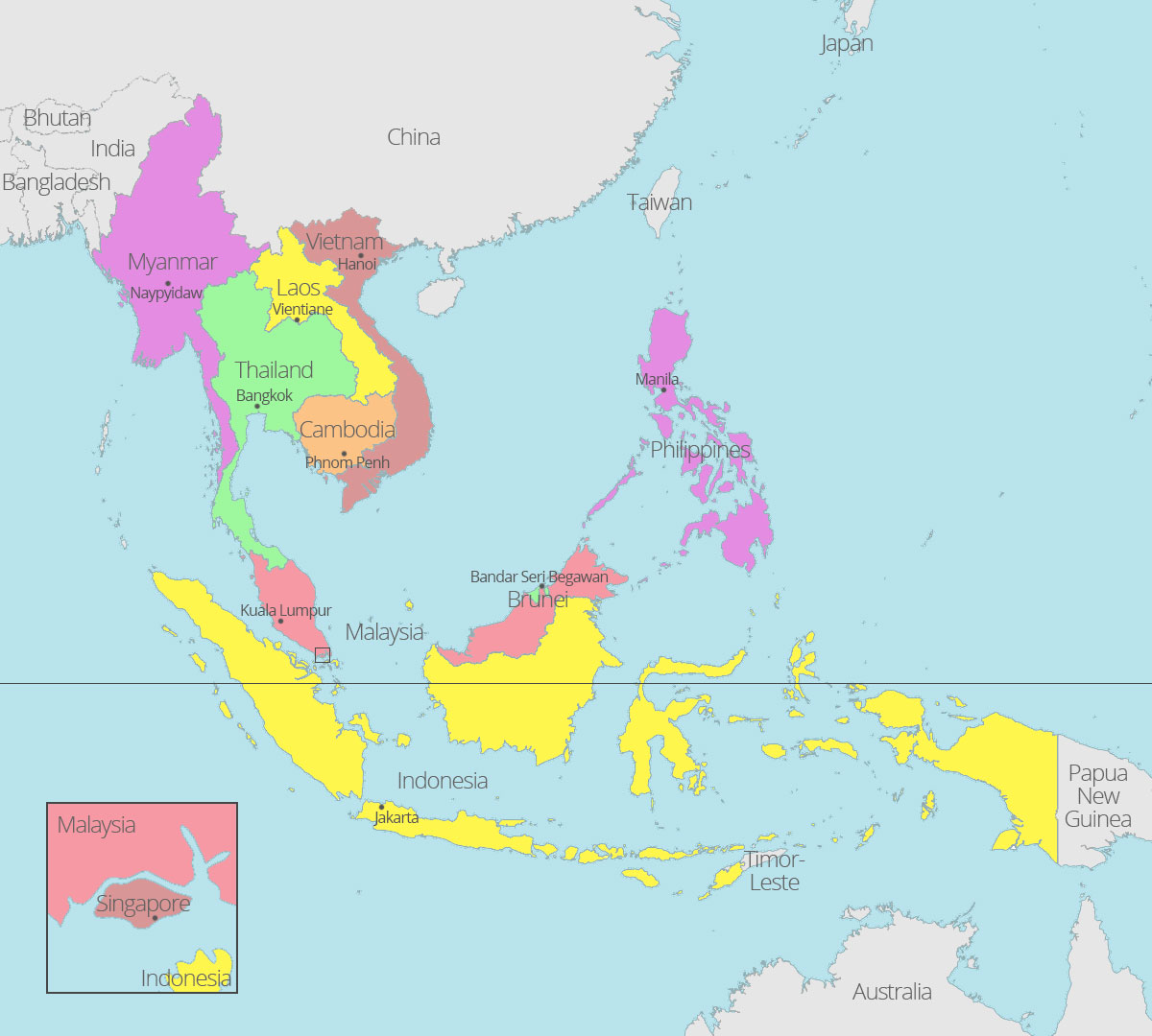 8 free maps of ASEAN and Southeast Asia - ase/anup - Worksheets Library
