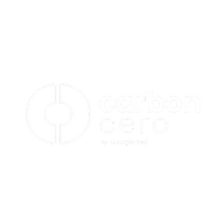 Logotipo de Carbon Cero por Energía Real en fondo negro.